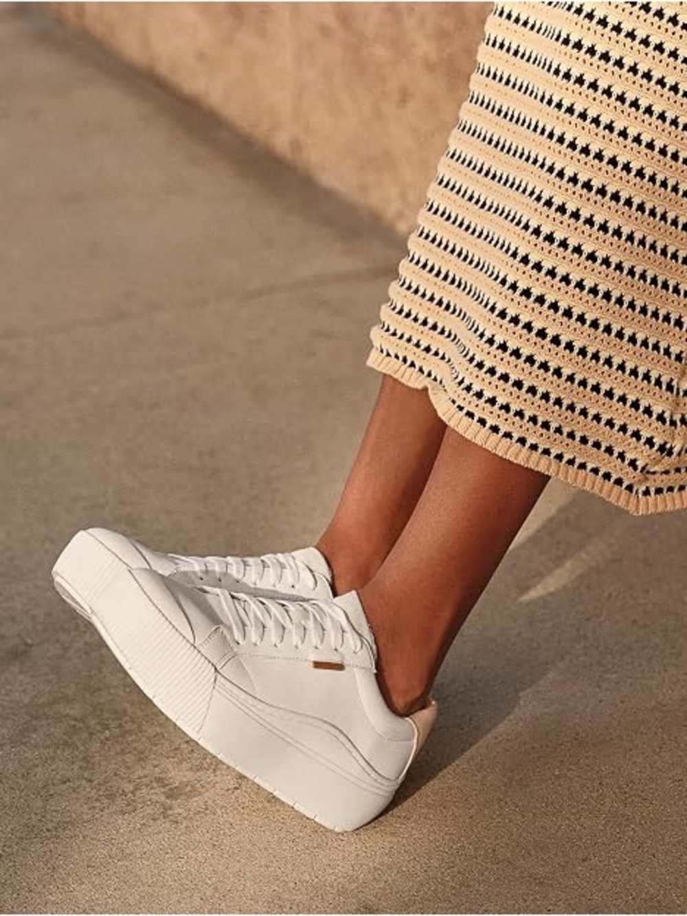 Dr Schools Time Off Most Wide Width White Faux Leather Platform Sneaker